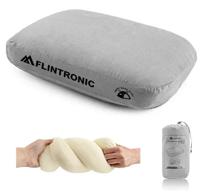 Produktbild von Nackenkissen Reisekissen Nackenstütze - Memory Foam - Mit abnehmbarem Bezug - Grau - Für Camping und Reisen