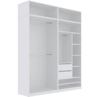 Produktbild von Marmex TRES C/N Weiß offener Kleiderschrank mit Aufsätzen Ablagen, Schubladen 190x246x51 cm