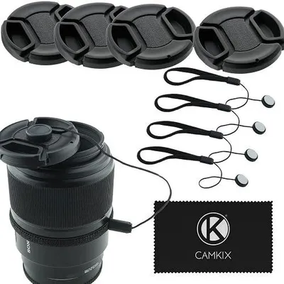 Zdjęcie produktu dla Pokrywki obiektywu do aparatu canon nikon sony zestaw 4 szt
