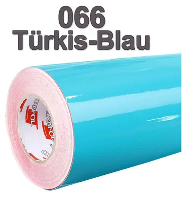 Produktbild von (5,60€/m²) Oracal® Möbelfolie 066 Türkisblau Glanz 63 cm Breite Laufmeterware selbstklebende Folie Plotterfolie Klebe Folie Oracal 621 Küchenfolie
