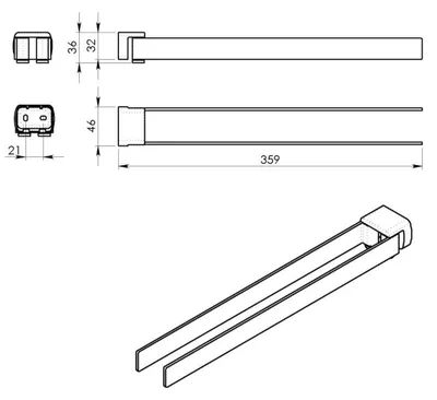 Image de Porte-serviettes double Gedy PIRENEI pivotant, 350 mm, or mat