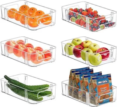 Image de Lot de rangements pour réfrigérateur, empilables, sans BPA, 6 pièces, pour la cuisine