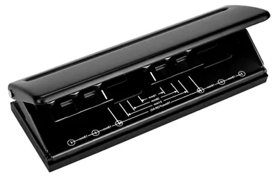 Produktbild von Verstellbarer 6-Loch-Locher für Tagesplaner und persönliche Agenda, Metall-Locher mit einstellbarem Abstand, rostfreier Locher für Tagesplaner, Personal, Ringbuch und Binder