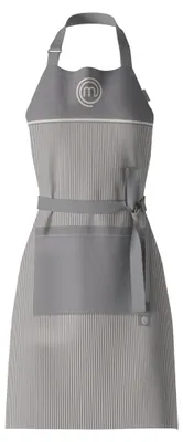 Imagen del producto de Delantales MasterChef para hombres y mujeres, 100% algodón. Delantales de cocina, perfectos para hombres. Delantal de cocina con cinturón ajustable, logotipo oficial "M", talla única, color gris