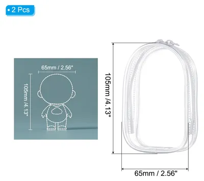 Produktbild von 2 Stš¹ck Transparent Schlš¹sselanh?nger Figuren Display Tasche, 105x65mm Klar Puppen Display Mini Tasche PVC Tragbare Taschenanh?ngere fš¹r Pr?sentationsboxen (Kabine Transparent)