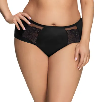 Produktbild von Gorsenia Dame Slip Unterhose Unterwäsche hoher Bund K442 Luisse, Schwarz, L