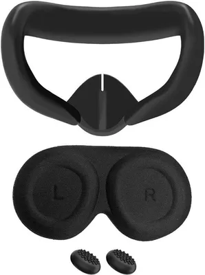 Immagine prodotto di Set di custodie protettive per Meta Quest 3 - 3 pezzi - Copertura parasole, custodia, copri-joystick - nero