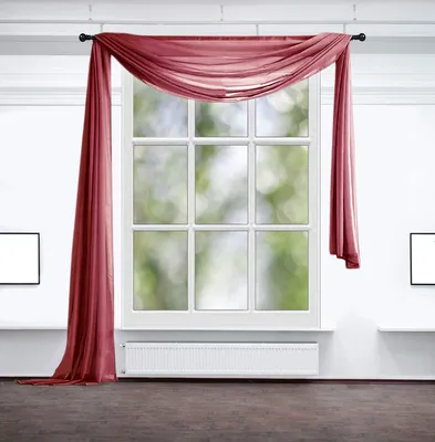 Produktbild von Fertiggardine Gardine - Vorhang, Voile Querbehang, Burgund