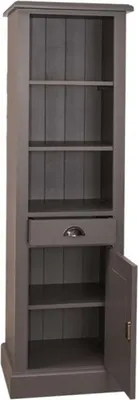 Produktbild von Casa Padrino Landhaus Stil Badezimmer Schrank Hochschrank mit Schublade - Bad Schrank Massivholz