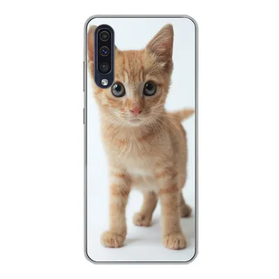 Produktbild von MuchoWow® Handyhülle Schutzhülle Hülle für Samsung Galaxy A30s Katze - Rot - Kätzchen - Mädchen - Kinder - Jungen - Kind Silikon Softcase Handy Hülle - Karteninhaber
