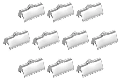 Produktbild von Bandenden-Klemmen - 90 Stück - Zur Schmuckherstellung - 13 mm - Silber