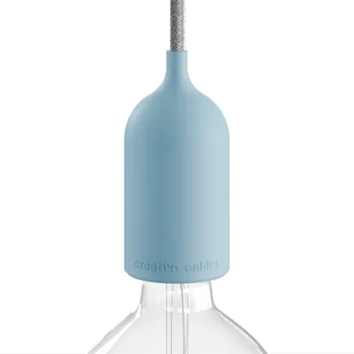 Immagine prodotto di EIVA Pastel, Kit portalampada per Esterno E27 IP65 in Silicone - Il Primo portalampada IP65 cablabile al Mondo - Blu Carta da Zucchero