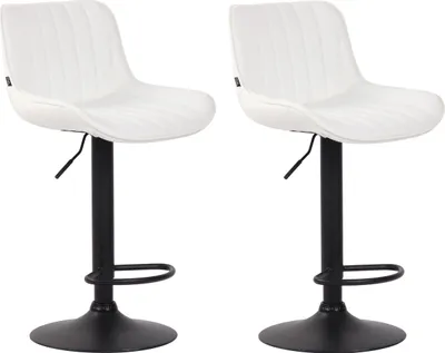 Produktbild von 2er Set Barhocker HLO-CP68 Kunstleder schwarz  weiß