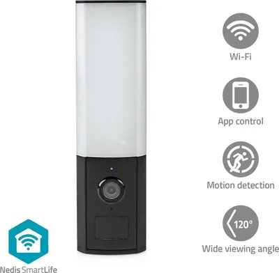 Image de Caméra extérieure SmartLife | Wi-Fi | Lumière ambiante | Full HD 1080p | IP65 | microSD (non inclus) / Onvif / Stockage dans le Cloud (facultatif) | 100 - 240 V AC | Avec capteur de mouvement | Vision nocturne | Noir