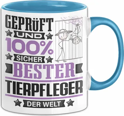 Produktbild von Tierpfleger Geschenk Lustiger Spruch für Tierpfleger Geschenkidee Bester Tierpfleger Der Welt (Blau)