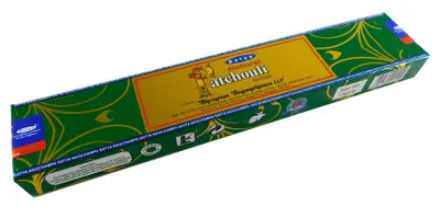 Image de Satya bâtonnets d'encens 15g, environ 15 bâtonnets de patchouli naturel