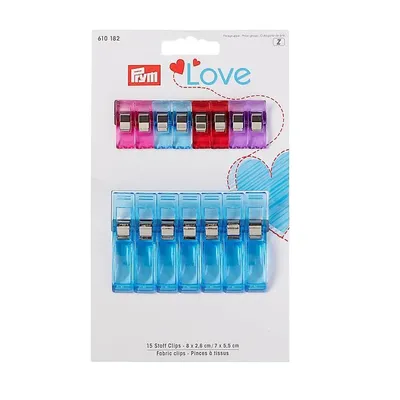 Produktbild von Prym Love Stoff Clips, 2,6 + 5,5 cm, 15 Clips
