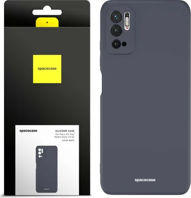Zdjęcie produktu dla Silikonowe etui SPACECASE Silicone Case do Poco M3 Pro/ Note 10 5G Czarny