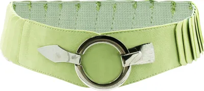 Produktbild von Glamexx24 Elastischer Damen Taillengürtel gürtel 6cm breiter Hüftgürtel mit silberner Ring-Farbe: Tannengruen -Größe: 85cm ( Taillenweite 76-108cm )