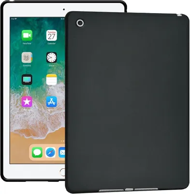 Produktbild von Conie Tablet Silikon Cover für iPad 9.7 2017 2018 TPU Case Schutz Hülle Tasche in Schwarz matt