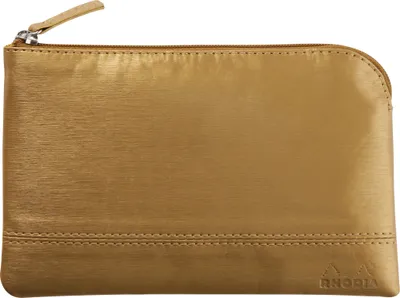 Produktbild von Rhodia Rhodiarama Etui aus Kunstleder mit Reißverschluss, 11x17 cm Gold 116517C