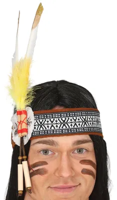 Produktbild von Indischer Kopfschmuck Karneval Fasching Boho Stirnband Federaccessoire Ethnisches Kostüm Zubehören Traditionelle Kopfbedeckung Uni Haarband Themenfest, Farbe: Mehrfarbig