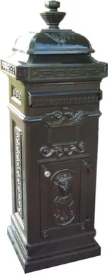 Produktbild von Casa Padrino Jugendstil Standbriefkasten Grün - Aluminium Briefkasten - Postkasten - Säulenbriefkasten