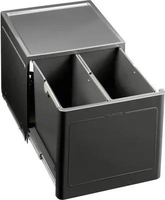 Produktbild von Famanu Abfalltrennsystem Kunststoff - Schwarz, 45 cm, Unterbaukasten