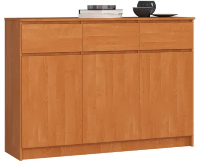Produktbild von Kommode AKORD K140 Erle 138 cm 3 Türen 3 Schubladen 6 Ebenen B138 x H99 x T40 cm