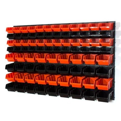 Produktbild von 84 Stapelboxen mit Wandregal 120 x 80 cm | lager wandplatten lagerregal