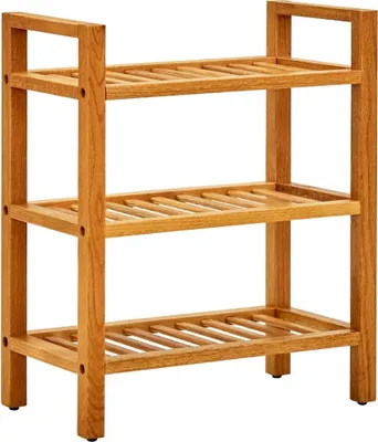 Obrázek produktu pro Botník se 3 policemi 50 x 27 x 60 cm masivní dubové dřevo
