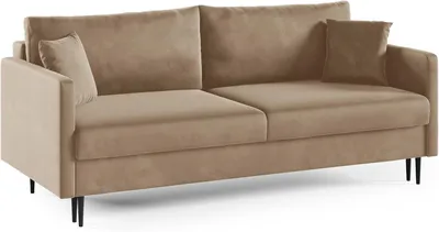 Zdjęcie produktu dla LIKMA Rozkładana Kanapa Mara Beżowa 209x93x92 cm z Funkcją Spania, Pojemnikiem na Pościel, Sofa w Tkaninie Riviera 24