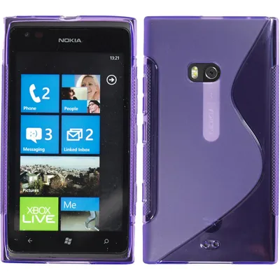 Produktbild von PhoneNatic Case kompatibel mit Nokia Lumia 900 - lila Silikon Hülle S-Style + 2 Schutzfolien