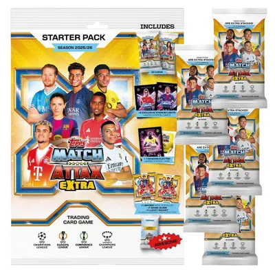 Image de Topps - Cartes à collectionner Match Attax Ligue des champions 2025/26 EXTRA - 1 pack de démarrage + 5 boosters