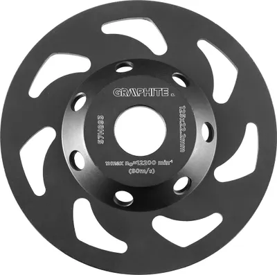 Produktbild von GRAPHITE Diamantschleifteller Diamantschleifscheibe 125/115 x 22.2 x 5 mm, Segment L/Segment C/schwere Ausführung, zum Schleifen und Trennen (125 x 22.2 x 5 mm, Segment L)
