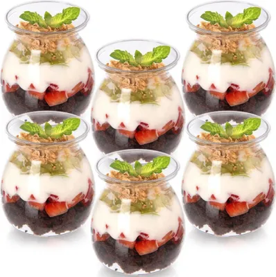 Obrázek produktu pro Orion | Kelímky na dezerty a jogurty - 160 ml - 6 kusů - Průhledné - Kulaté - Opakovaně použitelné
