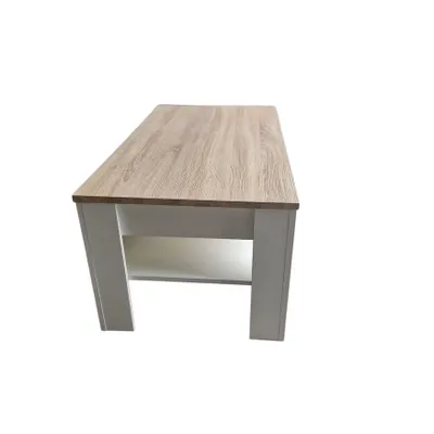 Produktbild von Couchtisch Sofa Wohnzimmertisch Ewa 100 x 54 cm Sonoma Eiche Weiß Schublade Neu