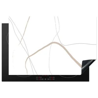 Produktbild von KitchenYeah© Herdabdeckplatte Abstrakt - Minimalismus - Linienkunst , 76x51cm, Küche Deko, Glaskeramikkochfeld Herdabdeckung, Abdeckplatte fùr Kochfeld