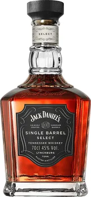 A bottle of Jack Daniel's Single Barrel Select Tennessee Whiskey.