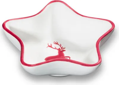 Produktbild von Gmundner Keramik Bordeauxr. Hirsch, Sternschale (L: 14cm)
