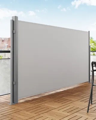 Produktbild von SONGMICS Standpfosten für Markisenkasten, Haltestange, keine Wandmontage der Markise erforderlich, nur für SONGMICS Einzel-Seitenmarkise mit Alu-Standpfosten geeignet, grau GSA002