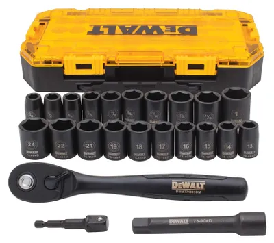 Obrázek produktu pro DEWALT Sada klíčů metrických/SAE, DWMT74739, rozměr 1,27 cm (1/2 palce), 23 kusů