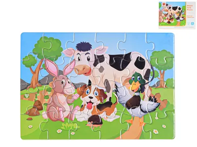 Image de Puzzle pour enfants 25 x 17,5 cm, animaux, 24 pièces dans une boîte