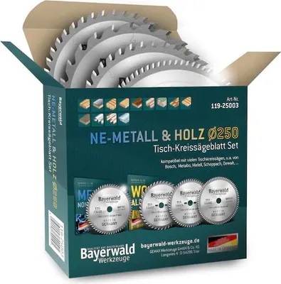 Produktbild von Bayerwald NE-METALL & HOLZ Ø250 Tisch-Kreissägeblatt Set