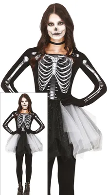 Immagine prodotto di Scheletro Halloween tutù costume spettrale festa fantasma notte vestito fantasma festival, taglia: 14 - 16 anni colore: nero