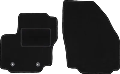 Produktbild von Velours-Fußmatten Vorne passend für Ford S-MAX MK1 (Minivan, Bj. 2006-2011) –  schwarz, passgenau, mit Befestigungen set 2 Stk. - STANDARD