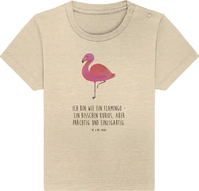 Produktbild von Mr. & Mrs. Panda  T-Shirt Flamingo Classic 24. - 36. Monat - Natural Raw - Geschenk, Baby Shirt, Freundin, Ich, Oberteil, Babyshirt, Prächtig, Spruch, Rosa, Kinder