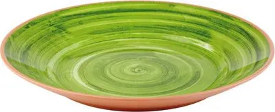 Produktbild von APS 84171 Teller LA VIDA, Ø 32 cm, Höhe 3,5 cm, Melamin, grün/Terrakottaoptik