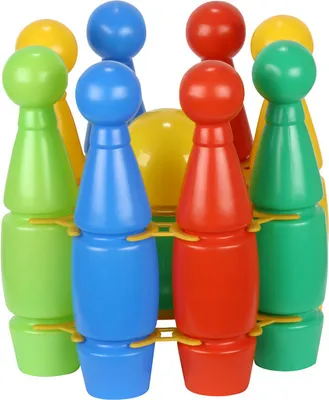 Produktbild von CZAKO Bowling-Set im Korb für zuhause und Freizeitspieler
