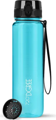 Produktbild von uberBottle crystalClear Trinkflasche mit Sieb 1000ml / Sky Blue/ 720DGREE